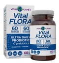 Planeta Vital - Flora Vital Probiótico Ultra Diário 60 Bilhões UFC, Deformação Diversa, Prebióticos Orgânicos, Suporte Imune, Alívio Bloating, Probióticos Saúde Digestiva para Mulheres e Homens 60 Cápsulas