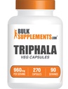 BulkSupplements.com Cápsulas Triphala - Suplementos Triphala com Amla, Haritaki e Bibhitaki - Glúten Grátis, 3 Cápsulas por Serviço, 270 Contagem (Pacote de 1)