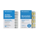 VitaMedica Arnica e Bromelain Pacotes Blisters para Pós-cirurgia e Recuperação Músculo .Alívio de contusões .Formulas naturais baseadas em plantas .. 2 Pacote de produto para suporte de cura ..