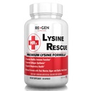 Re+Gen Nutrition Lysine Rescue, Amino Acid Supplement for Stronger Imune Health & Collagen Synthesis in Women & Men, Promove Lips & Skin Health, Natural, L-lisina pura, 90 cápsulas, 45 dias de fornecimento