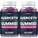 Primetime Sports Quercetin + Zinco + Vitamina C 1000mg Gummies Suplementos com Elderberry, Vitamina Flavonóide para Crianças Adultos Imunidade, Imune Support Gummy Booster Vegan (2 Pack) 60 Contagem (Pacote de 2)