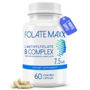 L-Metilfolato + B12 Metilcobalamina & B6 Mistura (7.5mg) - 60 Cápsulas - Complexo B ativo com Cofatores e Aminoácidos Essenciais - Não GMO, Sem Glúten, Sem Enchimentos