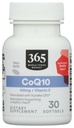 365 por mercado inteiro de alimentos, CoQ10 100 MG Plus Vitamina E, 30 contagem