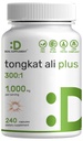 Tongkat Ali Extract 300:1 com Erva Erva Tesão 1,100mg – Indonésio Longjack Eurycoma Longifolia Root – Suplemento de Erva de Força Extra para Energia