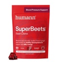 Humann SuperBeets coração mastiga, raiz de beterraba pó suporte Suplemento de energia, óxido nítrico e suporte de pressão sanguínea, Extrato de semente de uva e não-GMO, Saúde do coração, Romã sabor Berry, 60 Contagem