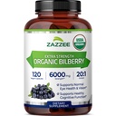 Zazzee USDA Organic Bilberry 20:1 Extract, 6000 mg Força, 120 cápsulas Vegan, Fornecimento de 4 meses, Padrão e concentrado 20X Extract, 100% vegetariano, All-Natural, Não-GMO, Made in the USA