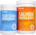 Pet MD Tear Stain Suplemento & Pet MD Salmon Omega Bites