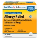HealthCareAisle Allergy Relief - Levocetirizine Dicloridrato Comprimidos USP, 5 mg, 160 Comprimidos, Medicamentos de Alergia de Força de Prescrição Original, Alívio de 24 horas, 80 Count (Pack of 2)