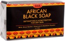 Sabão preto africano 7 onças para Acne, Eczema, Pele seca, Psoríase, Remoção de cicatrizes, Face & Lavagem Corporal - Manteiga de Karité, Carvão, Pó de bambu
