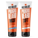 Wild Willies PROGRO Barba Shampoo e Condicionador Kit - Fortificado w/cafeína e biotina - Fortalecendo, Flake-livre, hidratante Barba Lavar e Condicionador para homens, 2 x 5 oz Tubos