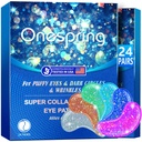 Eye Gel Pads (24 pares) - Sob colchas de olhos para Puffy Eyes, rugas, círculos escuros, Geles de olho de colágeno natural, Sob mascara de olhos Patches para rosto para acalmar Puffiness, Bolsas de olhos