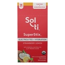 Eletrólitos orgânicos + Hydration Drink Mix, Superfood Hydration Sticks, SuperStix por Sol-ti, Não-GMO, Vegan, Limão de morango, 14 Sticks de serviço único
