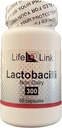 LifeLink Complexo de Lactobacilli 10 mil milhões de UFC 60 cápsulas Suporte a microbiomas, Movimentos de Bowel Saudáveis Sem Glúten e Não-GMO