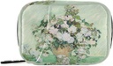 Roses Van Gogh caixa de pílulas 7 dia caso saco de pílulas viagem saco organizador com zíper portátil caso semanal tamanho compacto para suporte de suplementos de vitamina