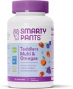 SmartyPants Chummies multivitamínicos: Ómega 3 Óleo de peixe (EPA/DHA), Vitamina D3, C, Vitamina B12, B6, A, K & Zinc, Biotina, Beta caroteno, Gluten Free, Três sabores de frutas, 70 contagem (23 dia de fornecimento)