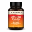 Dr. Mercola Vitaminas D3 & K2 dose baixa - Manter níveis de vitamina D - Suporta saúde imune e óssea - MenaQ7 grão de bico-fonte K2 - Não-GMO, sem glúten e sem soja - 30 Cápsulas (30 Servões)