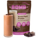A bomba Co. proteína de planta bomba, pó de proteína com 21g de proteína, aminoácidos, açúcar zero, proteína de ervilha, cacau, sementes de chia, sementes de abóbora, baunilha e fruta Monk, sem glúten, sabor de chocolate, 20 Srvgs