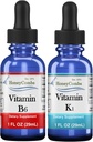 HoneyCombs Vitamina B6 & K1 Drops – Piridoxina líquida e extratos de vitamina K para Vegan, Suporta saúde geral, Extrato líquido de vitamina não-GMO, 1 fl oz cada