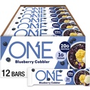 ONE Protein Bars, Blueberry Cobbler, Gluten Free com 20g de proteína e 1g de açúcar, Pantry Staples, 2,12 oz (12 contagem)