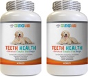 Tablets de respiração do cão - saúde avançada dos dentes para cães - luta mau hálito - melhores chicletes e dentes - vitamina c para pílulas de cães - 120 comprimidos (2 garrafas)
