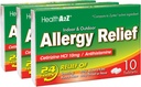 HealthA2Z® Alergia Alívio . Cetirizine 10mg . Todo o dia Alergia Alívio . Indoor & Outdoor .Alívio de Itchy Garganta, espirros, Runny Noses (10 Conde (Pacote de 3))
