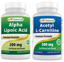 Melhor Natural Ácido Alfa Lipóico 200 Mg & Acetil L-Carnitina 500 Mg