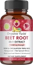 Cápsulas Orgânicas Veda Beterraba Raiz - Triplo Vermelho Óxido Nitrico Suplementos - Nitratos Concentrados e Mistura de Vitamina C de Extrato de Raiz de Beterraba, Espinafre Vermelho, Romã, Pimenta Negra - 120 Cápsulas