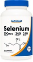 Nutricost Selenium 200mcg, 240 Cápsulas Vegetarianas, Não-GMO, L-Selenometionina sem glúten