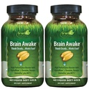 Irwin Naturals Brain Despertai - 60 Liquid Softgels, Pacote de 2 - Desempenho Mental Melhorado, Aumento de Foco, Claridade e Concentração - Booster Nootrópico com L-Theanina, Bacopa, MCTs