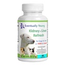 Eventualmente Young 12-em-1 Restauração do suporte do rim para gatos e cães: Super Fosfato Binder w/NMN, Fisetina, Antioxidantes, Prebiótico & Probiótico 4 Funções saudáveis do rim e fígado (60 Caps)