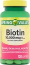 Spring Valley Biotin Suplemento dietético, 10.000 mg, 120 Softgels