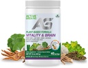 Vitalidade e Pó Cerebral, Mistura de Ervas Sinergísticas, Mane Leão, Ginkgo, e Vegetais, Fórmula Baseada em Plantas, Sem Enchimentos, Sem Açúcar Adicionado - 40 Servings