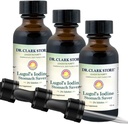Solução de Iodo 2% do Dr. Clark Lugol - Iodo Aquoso e 2% Granular - Alivio do Estômago Natural e Cuidados de Saúde - 1 fl. Oz com um Dropper 3Pack