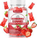 softbear Berberine com Ceilão Canela Gummies Berberine Orgânica HCL 1500mg para Metabolismo Saúde Imune Berberine sem açúcar Suplementos de morango Saboroso 60 Contagem