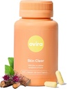 Ovira Skin Clear com ZINCBRIGHT - 60 Cápsulas para Clear & Glowing Skin - Rosacea & Hormonal Acne Tratamento com Vitamina C - Suporte Produção de Colágeno - Suplementos Acne para Mulheres e Homens - Pacote de 1