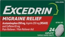 Excedrina Migraine Dor Reliever Caplets 24 ea (Pack of 3)