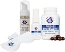 Heyedrate Trigliceride Omega 3 óleo de peixe, máscara de olhos aquecidos, tampa e lavadeira Lash espumante rosto da árvore de chá lavar pacote para saúde dos olhos, fornece alívio para os olhos irritados