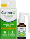 Pulverizador de feridas boca Canker-X, alívio da dor oral de feridas Canker, queimaduras e mais, sem queimaduras e entorpecimento, Benzocaine-free & álcool-free Mouth Tratamento Ulcer, alvo Spray bico, 0,51 Fl. Oz.