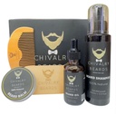 Kit de crescimento de barba - Óleo de crescimento de barba - Shampoo de barba - Sandalwood Comb - Escova de javali, Balm de barba - Natural - Hidratante - Grooming- Defrizing