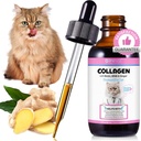Colágeno para Gatos 2 fl.oz, Colágeno Líquido para Gotas de Gatos, Colágenos de Grass-alimentados Premium para Pele de Gato e Suplemento de Revestimento, Itch Relief para Gato com Imunidade de Alergias, com Colágenos Bovinos, Biotina, MSM
