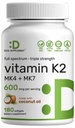 SUPPLEMENT DEAL Suplemento de vitamina K2 600mcg, 180 Óleo de coco Softgels - Espectro completo alta absorção MK-7 & MK-4 Formas - Suporte ósseo, conjunto e imunológico - Não-GMO