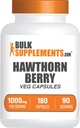 BulkSupplements.com Cápsulas de Berry Hawthorn - Suplemento de ervas, Extrato de berry Hawthorn 1000mg - Gluten Grátis, 2 Cápsulas por serviço, 180 Count (Pack of 1)