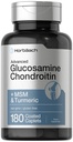Horbäach Glucosamine Chondroitin Mais HSH & Turmeric 180 Caplets Revestidos Não-GMO, Suplemento sem glúten