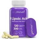 LongLifeNutri Stabilized R-Alpha Lipoic Acid 300mg – Suplemento Na-RALA de alta potência para energia celular e função metabólica, 120 cápsulas vegetarianas, fornecimento de 4 meses, certificado GMP, Made in USA