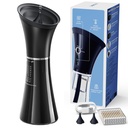 Remoção de cera de ouvido atualizada com tanque de resíduos de uma piece, limpador seguro com sensor de temperatura da água, kit de irrigação eficaz da orelha e cabo USB-A a C, IPX7, preto