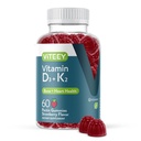 VITEEY Vitamina D3 K2 Gummies - 1000 UI Vitamina D3 e K2 100mcg - Saúde óssea e do coração para adultos e adolescentes - Vegetariano, Gelatina livre, GMO livre - Saboroso mastigado D3K2 Vitaminas Morango Gummy saborosa