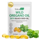 Cápsulas de óleo de orégano, 2 em 1 óleo de orégano com óleo de semente preta, cápsulas de suplemento de óleo de orégano, óleo orgânico de extrato de orégano, não-GMO, sem glúten