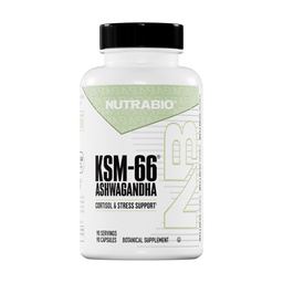 NutraBio Ashwagandha KSM-66 O suplemento de ervas Ashwaganda para estresse, humor e desempenho 600 MG das cápsulas KSM66 90