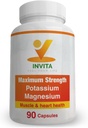 Invita Potássio Suplemento de Magnésio (90 Cápsulas) Complexo de Magnésio de Potássio de Alta Absorção com Aspartato e Cloreto - Suporta Saúde Cardiovascular, Músculos e Nervo - Sem OGM e Glúten Livre