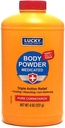 Sortudo Super Soft Medicated Body Powder, 8 onças., Acalma Coceira, Arrefece a pele, Absorve Humidade, Secas Oozing de Hera Veneno, Carvalho, Sumac